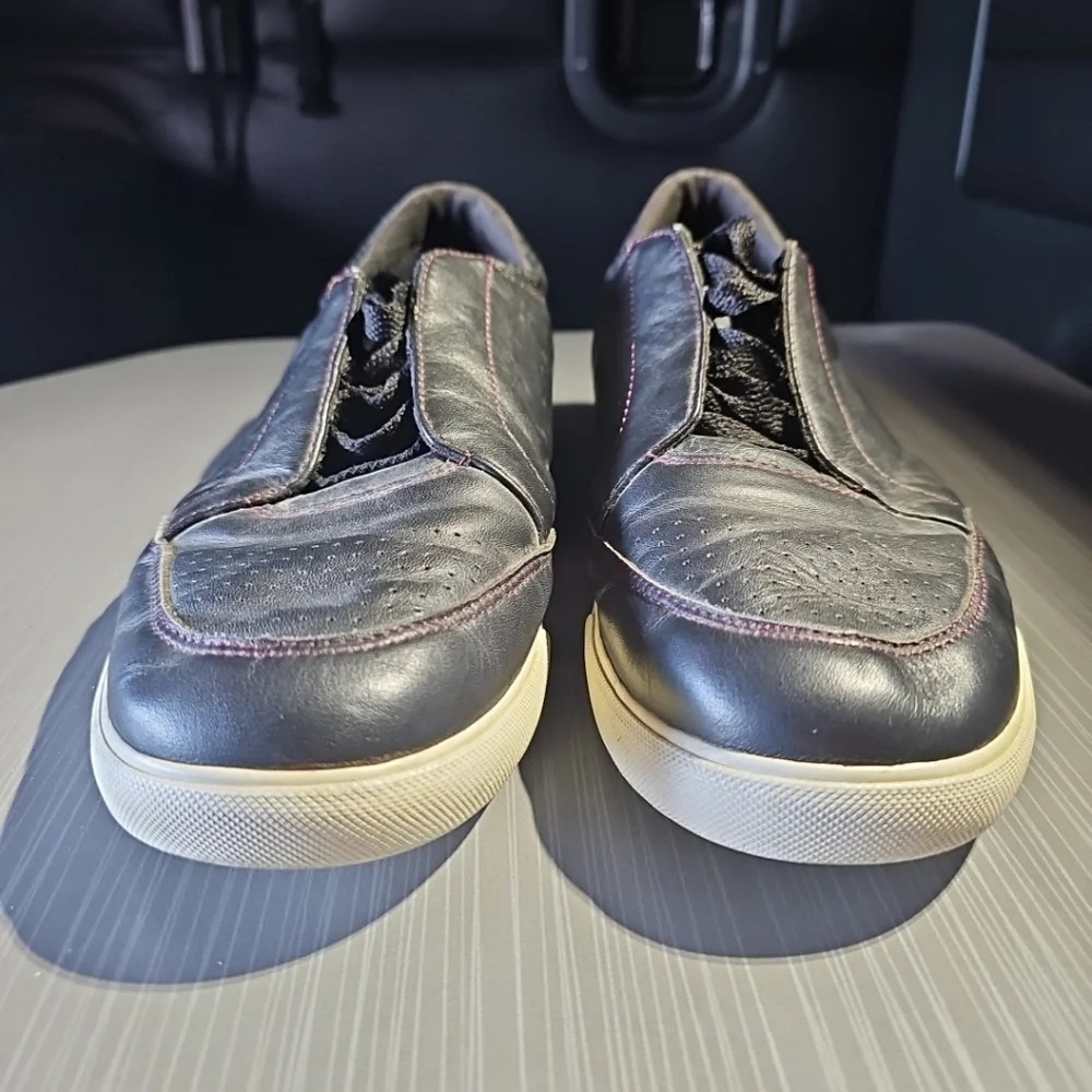 Travis Mathew Croskey Black Leather Golf Shoes Men's 11 Good PreOwned‎ Condition